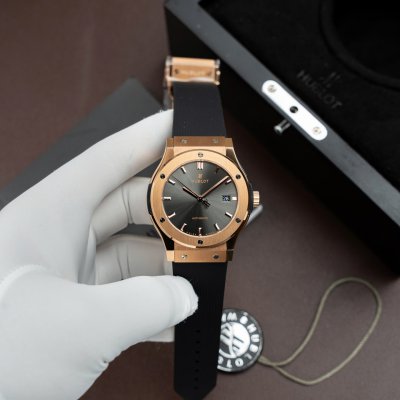 Đồng Hồ Hublot Classic Fusion King Gold Chế Tác Mặt Xám Máy SW300 Thuỵ Sỹ 42mm