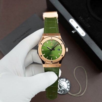 Đồng Hồ Hublot Classic Fusion King Gold Chế Tác Màu Xanh Lá Cây Máy SW300 Thuỵ Sỹ 42mm